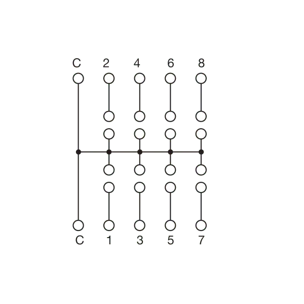 Cabur XCCM08CV Component-holder modules With common connection