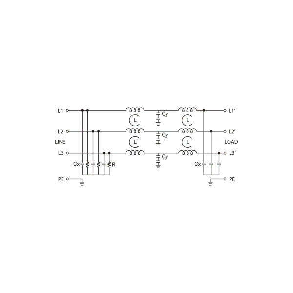 Cabur XF150TDS84C 3-phase filter without neutral