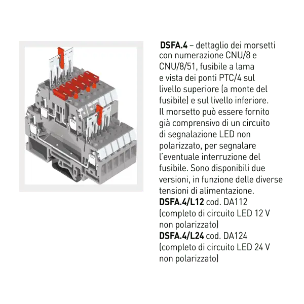 Cabur DA100GR SCREW TERMINAL BLOCKS MPFA - DSFA SERIES 2 LEVEL FUSE-HOLDER