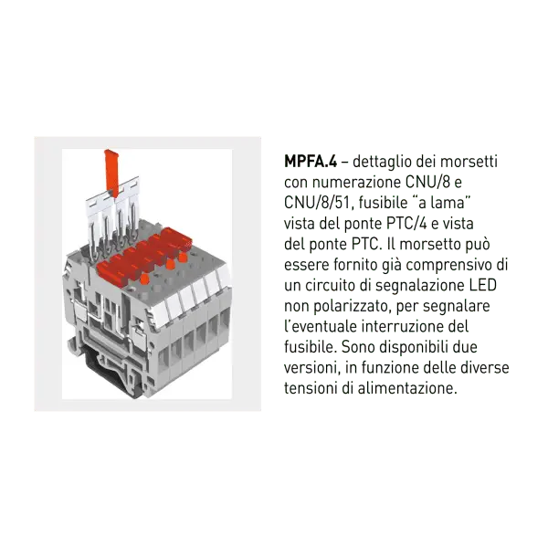 Cabur MF100GR SCREW TERMINAL BLOCKS MPFA - DSFA SERIES 1 LEVEL FUSE-HOLDER